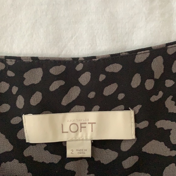 Ann Taylor Loft Black Animal Print Pleated Skirt - Picture 5 of 8